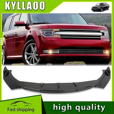 Kit de corpo divisor spoiler labial parachoque dianteiro preto brilhante para Ford Flex 2009-2019 - Imagem 1 de 4