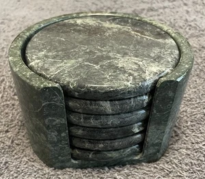MCM Untersetzer Marmor sechs Grün Vintage Wohndeko - Bild 1 von 12