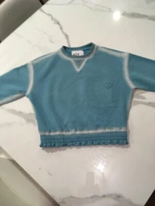 Hey Girly Size 12 Kids Beautiful Blue and White Top with Rubber on bottom - Picture 1 of 3