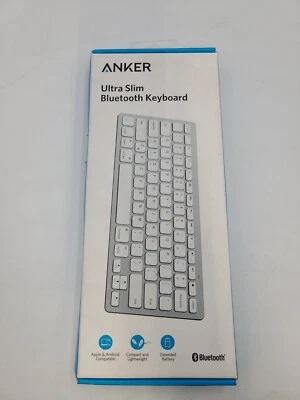 Anker: Ultra Slim Bluetooth Keyboard - Apple Android Compatible - gray and white - Image 1 of 3
