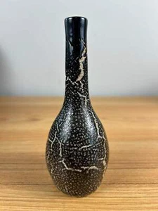 Pigeon Forge Tennessee Mid Century Modern Black Crackle Vase B Smelcer - Bild 1 von 5