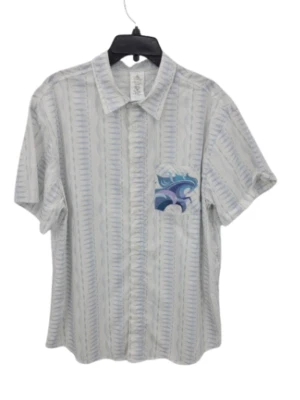 Camisa Frozen 2 Disney Brittney Lee Para Hombre Grande Rayas Blancas Manga Corta Botón U Foto 1 de 4