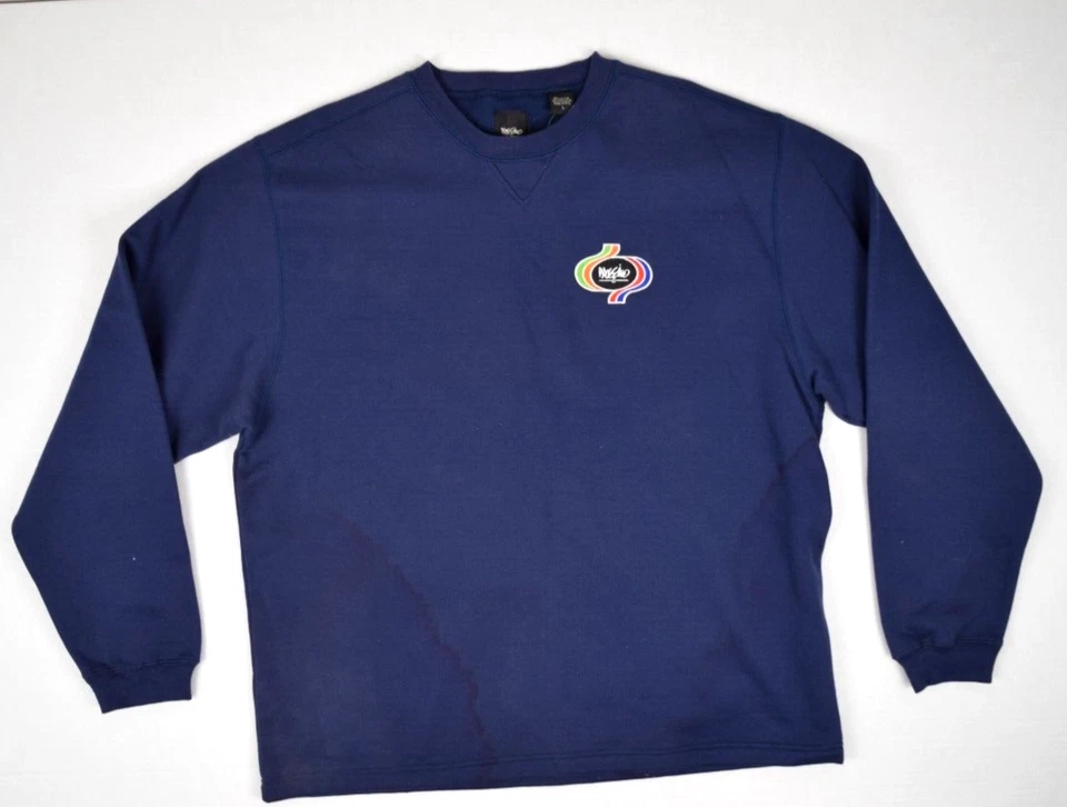 Vintage Sweatshirt Mossimo Size L 80s 90s Unique Color Pop Patch V Collar NWT - Image 1 of 4