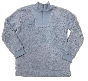 Maurices Sherpa Pullover Shirt Top Size XS Light Blue 1/4 Zip LS Fleece NWT - Picture 1 of 6