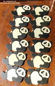 SOUS VERRES EN BOIS PEINTS A LA MAIN LOT DE 12 les pandas - Picture 1 of 2