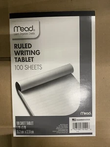 Mead Ruled Writing Tablet 6"X9" 100 Sheets - Picture 1 of 4