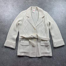 True Vintage St Michaels Made In The Uk Arran Knit Acrylic Cardigan Uk 14