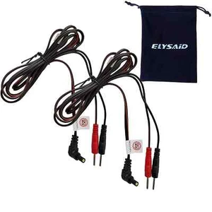 2 Pack Replacement Electrode Lead Wires: Connect Cables Pin 2mm for TENS Machine - Picture 1 of 7