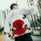 Men Yukata Kimono Jacket Cardigan 3/4 Sleeve Outwear Tops Asia Retro Casual Coat