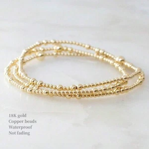 3pcs/Set Classic Minimalist Copper Beads With Scattered Distribution Bracelet - Picture 1 of 8