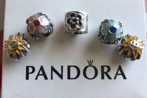 Authentische Pandora Sterlingsilber Emaille Charms - 5 Stück - Bild 1 von 6