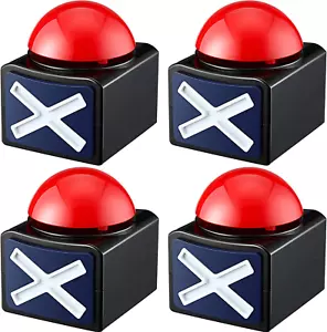 4 Packs Game Answer Buzzers, Buzzer Alarm Buttons with Sound and Light, Quiz Gam - Picture 1 of 7