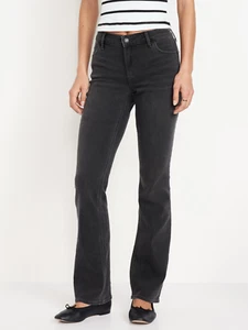 Old Navy WOW Bootcut Jeans Womens 8 Petite Faded Black Mid Rise Stretch NEW - Picture 1 of 10