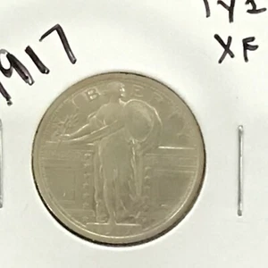 1917 Type 1 Standing Liberty Silver Quarter E8822 - Picture 1 of 4