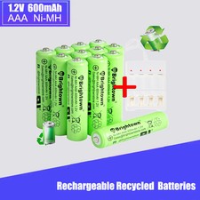 4/12/20 Pcs AAA Rechargeable Batteries Ni-MH 600mAh➕ AAA/AA Charger solar lights