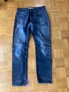 LEVIS MADE & CRAFTED TACK SLIM BLACK JEANS MENS 31 WORN BROKEN - Foto 1 di 9