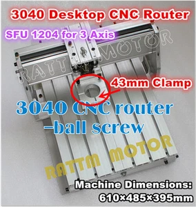 3040 43 mm Desktop Kugelumlaufspindel CNC Fräser Aluminium Legierung Rahmen Kit Spindelklemme - Bild 1 von 8