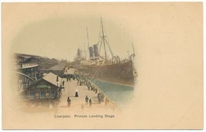 Etapa de Desembarco de Princes Liverpool Inglaterra Envío Amarrado a Muelle WSL Cunard Liner Reino Unido - Imagen 1 de 2