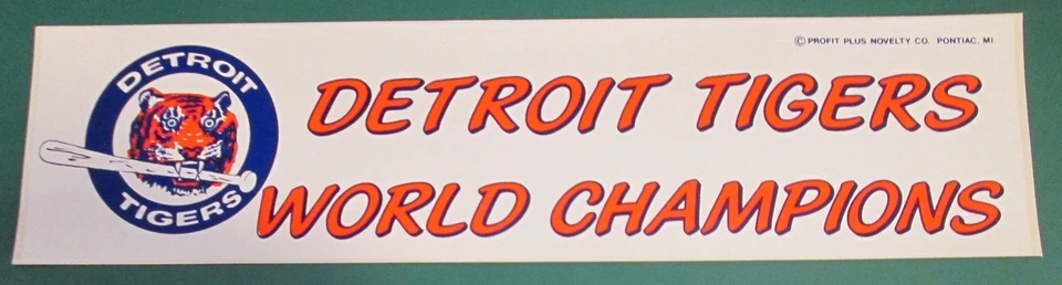 1984 Detroit Tigers World Series Champion Original Bumper Sticker Decal Trammell - Image 1 of 1