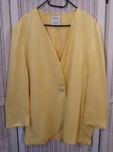Chaqueta de seda amarilla para mujer AKRIS, talla L EU42, 46"" bust blazer vendida tal cual - Imagen 1 de 4