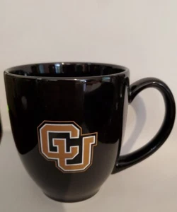 CU Buffaloes Buffs University of Colorado Boulder Logo Coffee Mug Cup Black Gold - Picture 1 of 6