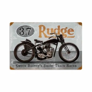 37 RUDGE MOTORCYCLE BIKE RACER 18" HEAVY DUTY USA MADE METAL ADVERTISING SIGN - Picture 1 of 1