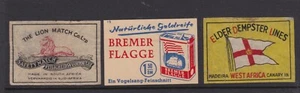 Safety Matches Matchbox Label - The Lion Match Co., Bremer, Elder Dempster Lines - Picture 1 of 1