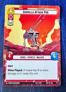 Star Wars Unlimited Spark of Rebellion Guerilla Attack Pod HYPERSPACE Card - Picture 1 of 2
