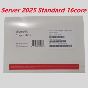 Microsoft Windows Server 2019 Standard 64bit 16-Core DVD Kit Media  With Key 1PK - Picture 1 of 3