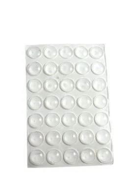 35 x Elastikpuffer transparent Möbelpuffer 8 mm Anschlagpuffer selbstklebend - Bild 1 von 3
