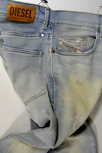 NEW mens DIESEL D-EETAR 081AK JEANS W32 L32 stretch Tapered leg 100% ITALY BLUE - Picture 1 of 23