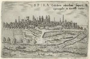 Antique Map "Speyer" (Germany) Francesco Valegio-D. Rascicotti, c.1598 - Picture 1 of 2