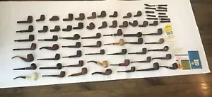 57 Vintage Smoking Tobacco Pipe Lot Carved Wood Bradberry Coronado Spartan Etc - Picture 1 of 12