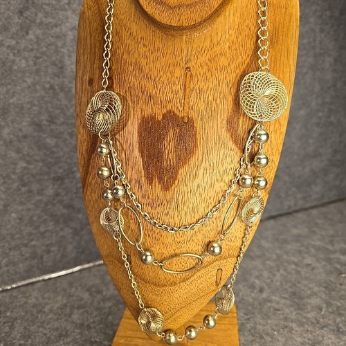 VETEMENTS Collana a strati tono argento disegno geometrico