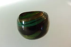 Ring made from original Murano Glass Jewelry UNIQUE Handmade multicolour Size 17 - Picture 1 of 7