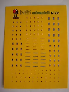 DECAL 1/43 LOGHI SCUDETTI AUTO RUOTE VOLANTI FERRARI PININFARINA N.2 DECALS - Foto 1 di 1