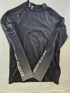 Under Armour Shirt Boys Youth Size XL Black Cold Gear Fitted Mock Turtleneck - Picture 1 of 18