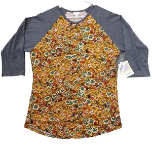 Camisa Top LuLaRoe Randy Raglán Manga 3/4 - XL - Multicolor Floral - Nueva con Etiquetas - Imagen 1 de 8