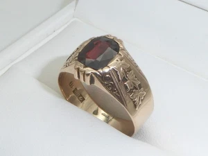 333 Rotgold 8K Gold Ring Rot Stein Granat Goldring 4 g RG 65 - 20,6 mm 9582 - Bild 1 von 9