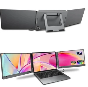 KPKUE Laptop Bildschirm Extender, 14" 1080P FHD IPS Dual tragbarer Monitor für... - Bild 1 von 9