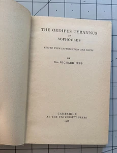 Oedipus Tyrannus Ed by Richard Jebb 1966 - Greek with English Notes - Picture 1 of 9