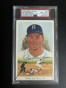 1989 Perez-Steele Pee Wee Reese #34 Auto PSA 9 MK HOF Dodgers-READ description - Picture 1 of 3