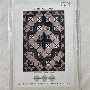 Stars and Logs Quilting Pattern NEW by Colorado Quilt Design - Picture 1 of 4