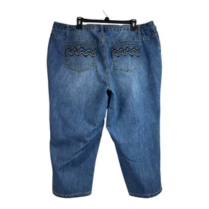 Cj Banks Capri Jeans Übergröße 20 W Stretch bestickt Taschen blau Denim A62 - Bild 1 von 5