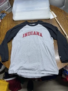 Adidas Indiana Hoosier T-Shirt Spellout Men’s Red Long Sleeve Large Spellout - Picture 1 of 6