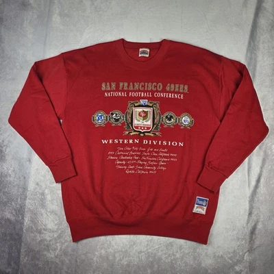Sudadera San Francisco 49ers Nutmeg Mills Cuello Redondo XL 90s De Colección Foto 1 de 4