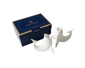Jonathan Adler Juego De 2 Candelabros Peces, Nuevo En Caja Porcelana Blanco RETIRADO - Imagen 1 de 19