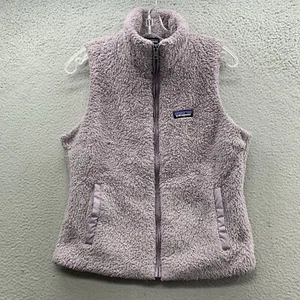 Patagonia Women Pale Purple Full Zip Up Fleece Sherpa Vest Logo High Neck Size M - Bild 1 von 12