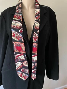 Vintage 1994 Campbells Soup Novelty Mens Neck Tie Classic Silk Black Rare - Picture 1 of 4