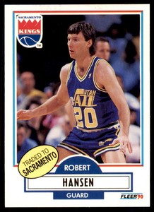 1990-91 FLEER ROBERT HANSEN . SACRAMENTO KINGS #186